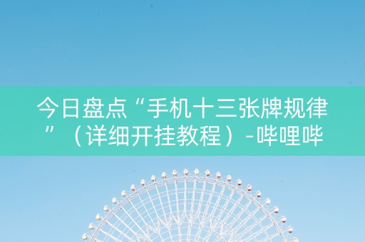 今日盘点“手机十三张牌规律”（详细开挂教程）-哔哩哔哩
