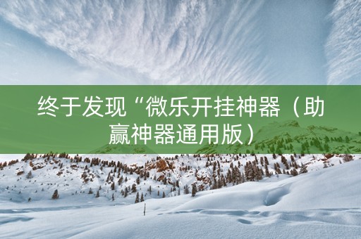终于发现“微乐开挂神器（助赢神器通用版）