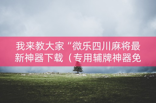 我来教大家“微乐四川麻将最新神器下载（专用辅牌神器免安装）