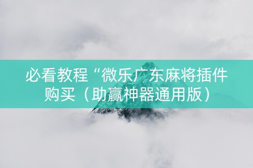 必看教程“微乐广东麻将插件购买（助赢神器通用版）