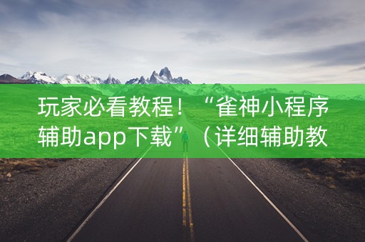 玩家必看教程！“雀神小程序辅助app下载”（详细辅助教程）-哔哩哔哩