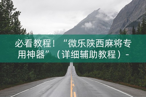 必看教程！“微乐陕西麻将专用神器”（详细辅助教程）-哔哩哔哩