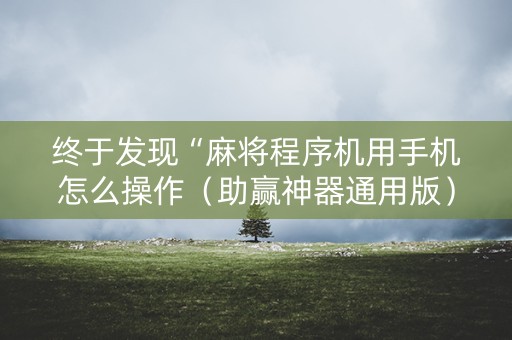 终于发现“麻将程序机用手机怎么操作（助赢神器通用版）