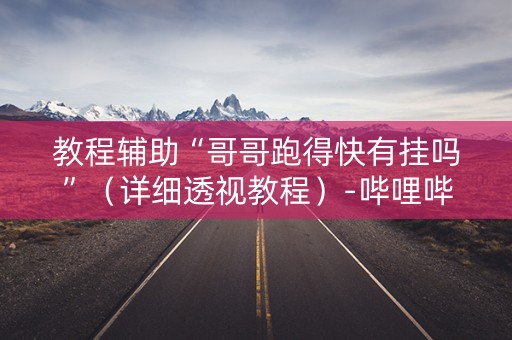 教程辅助“哥哥跑得快有挂吗”（详细透视教程）-哔哩哔哩
