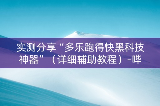 实测分享“多乐跑得快黑科技神器”（详细辅助教程）-哔哩哔哩