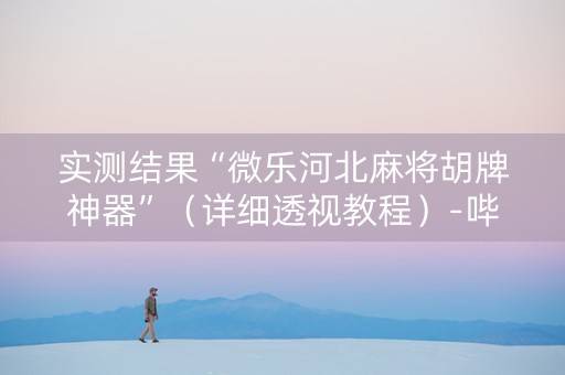 实测结果“微乐河北麻将胡牌神器”（详细透视教程）-哔哩哔哩