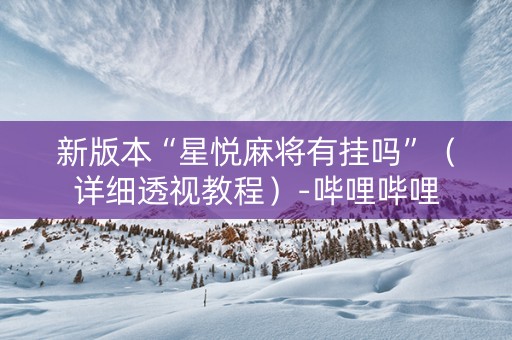 新版本“星悦麻将有挂吗”（详细透视教程）-哔哩哔哩