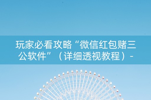 玩家必看攻略“微信红包赌三公软件”（详细透视教程）-哔哩哔哩