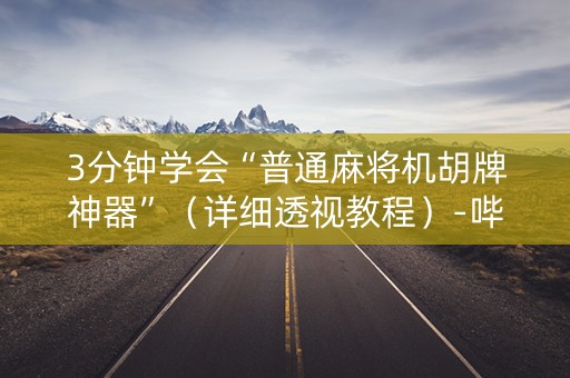 3分钟学会“普通麻将机胡牌神器”（详细透视教程）-哔哩哔哩