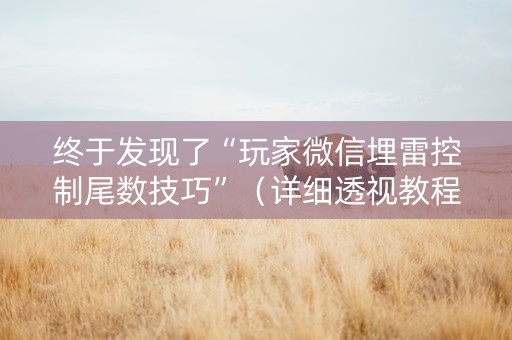 终于发现了“玩家微信埋雷控制尾数技巧”（详细透视教程）-哔哩哔哩