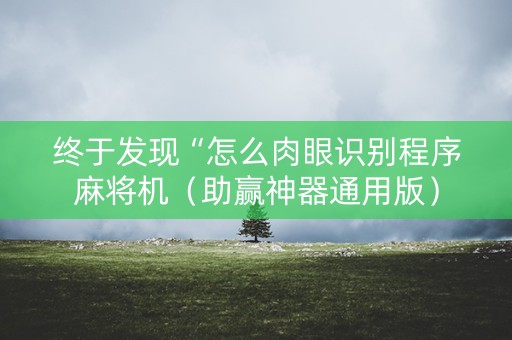 终于发现“怎么肉眼识别程序麻将机（助赢神器通用版）