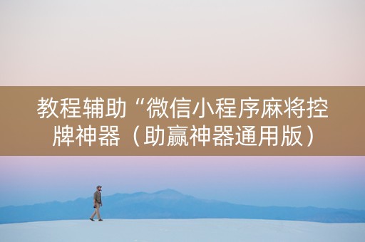 教程辅助“微信小程序麻将控牌神器（助赢神器通用版）