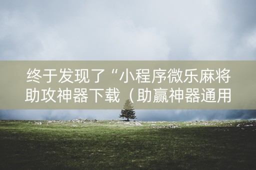 终于发现了“小程序微乐麻将助攻神器下载（助赢神器通用版）