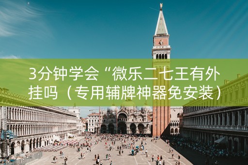 3分钟学会“微乐二七王有外挂吗（专用辅牌神器免安装）