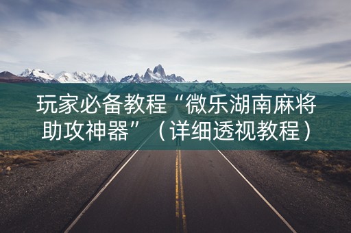 玩家必备教程“微乐湖南麻将助攻神器”（详细透视教程）-哔哩哔哩