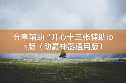 分享辅助“开心十三张辅助ios版（助赢神器通用版）