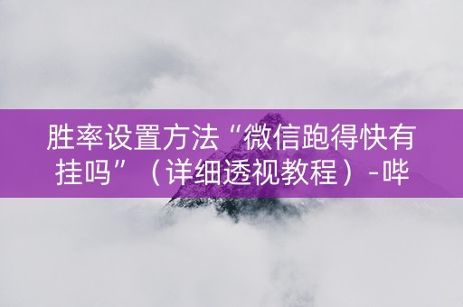 胜率设置方法“微信跑得快有挂吗”（详细透视教程）-哔哩哔哩