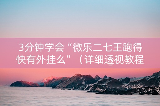 3分钟学会“微乐二七王跑得快有外挂么”（详细透视教程）-哔哩哔哩