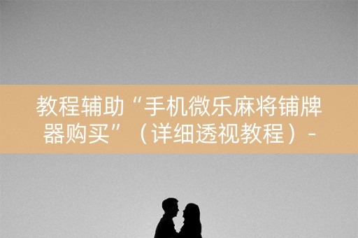 教程辅助“手机微乐麻将铺牌器购买”（详细透视教程）-哔哩哔哩