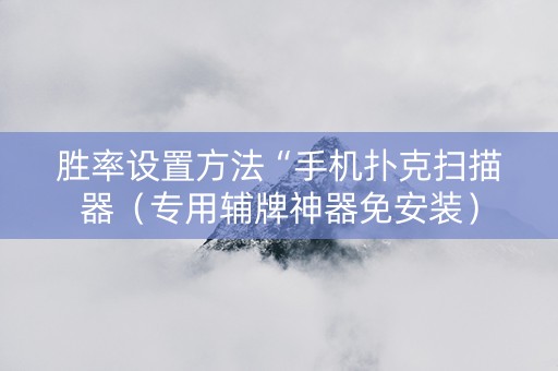 胜率设置方法“手机扑克扫描器（专用辅牌神器免安装）