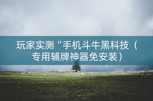 玩家实测“手机斗牛黑科技（专用辅牌神器免安装）