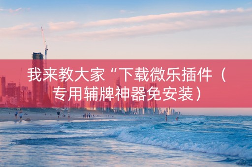 我来教大家“下载微乐插件（专用辅牌神器免安装）