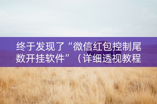 终于发现了“微信红包控制尾数开挂软件”（详细透视教程）-哔哩哔哩