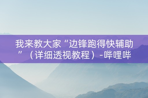 我来教大家“边锋跑得快辅助”（详细透视教程）-哔哩哔哩