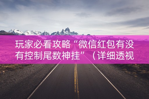 玩家必看攻略“微信红包有没有控制尾数神挂”（详细透视教程）-哔哩哔哩