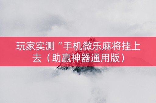玩家实测“手机微乐麻将挂上去（助赢神器通用版）