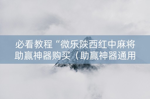 必看教程“微乐陕西红中麻将助赢神器购买（助赢神器通用版）