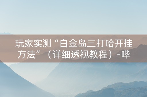 玩家实测“白金岛三打哈开挂方法”（详细透视教程）-哔哩哔哩