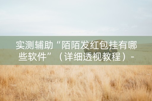 实测辅助“陌陌发红包挂有哪些软件”（详细透视教程）-哔哩哔哩