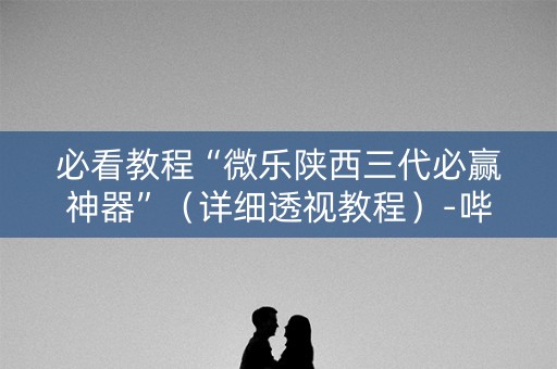 必看教程“微乐陕西三代必赢神器”（详细透视教程）-哔哩哔哩