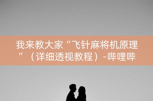 我来教大家“飞针麻将机原理”（详细透视教程）-哔哩哔哩