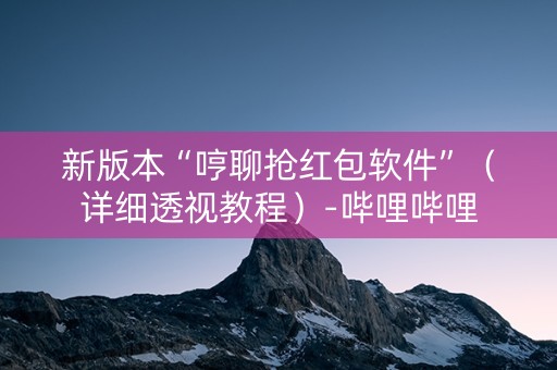 新版本“哼聊抢红包软件”（详细透视教程）-哔哩哔哩
