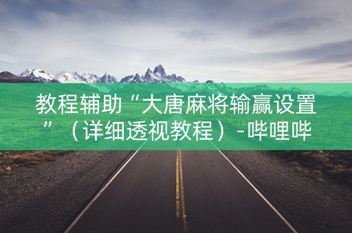 教程辅助“大唐麻将输赢设置”（详细透视教程）-哔哩哔哩