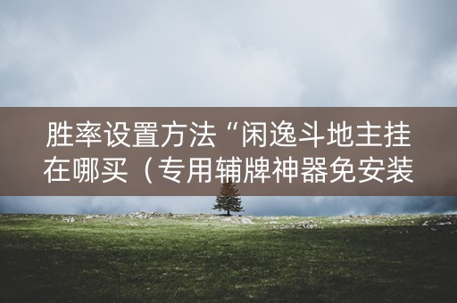 胜率设置方法“闲逸斗地主挂在哪买（专用辅牌神器免安装）