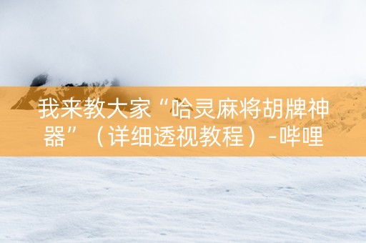 我来教大家“哈灵麻将胡牌神器”（详细透视教程）-哔哩哔哩