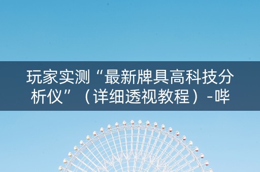 玩家实测“最新牌具高科技分析仪”（详细透视教程）-哔哩哔哩
