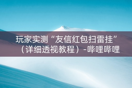 玩家实测“友信红包扫雷挂”（详细透视教程）-哔哩哔哩