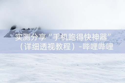 实测分享“手机跑得快神器”（详细透视教程）-哔哩哔哩
