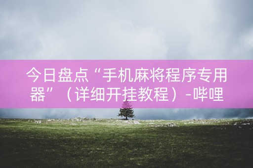 今日盘点“手机麻将程序专用器”（详细开挂教程）-哔哩哔哩