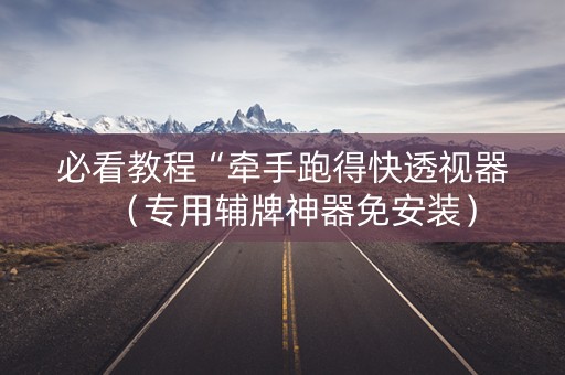 必看教程“牵手跑得快透视器（专用辅牌神器免安装）