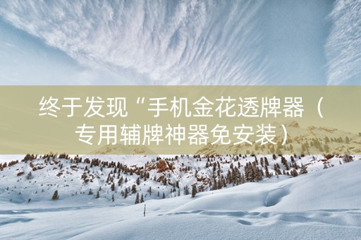 终于发现“手机金花透牌器（专用辅牌神器免安装）