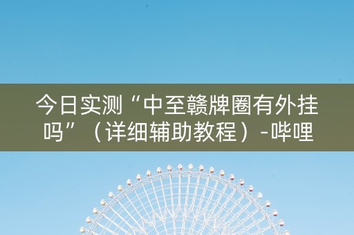 今日实测“中至赣牌圈有外挂吗”（详细辅助教程）-哔哩哔哩