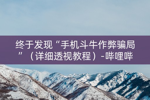 终于发现“手机斗牛作弊骗局”（详细透视教程）-哔哩哔哩
