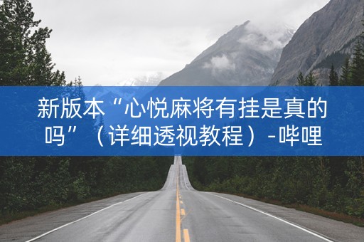 新版本“心悦麻将有挂是真的吗”（详细透视教程）-哔哩哔哩