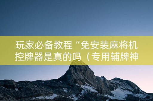 玩家必备教程“免安装麻将机控牌器是真的吗（专用辅牌神器免安装）
