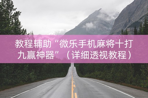 教程辅助“微乐手机麻将十打九赢神器”（详细透视教程）-哔哩哔哩
